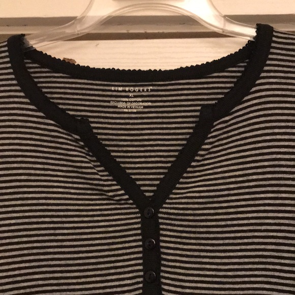 Kim Rogers women’s striped 3/4 sleeve top size XL - Picture 4 of 16
